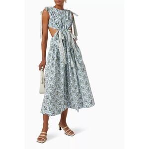 Agua by Agua Bendita Guaguancó Chan Chan Celeste Midi Dress in Blue Size Large